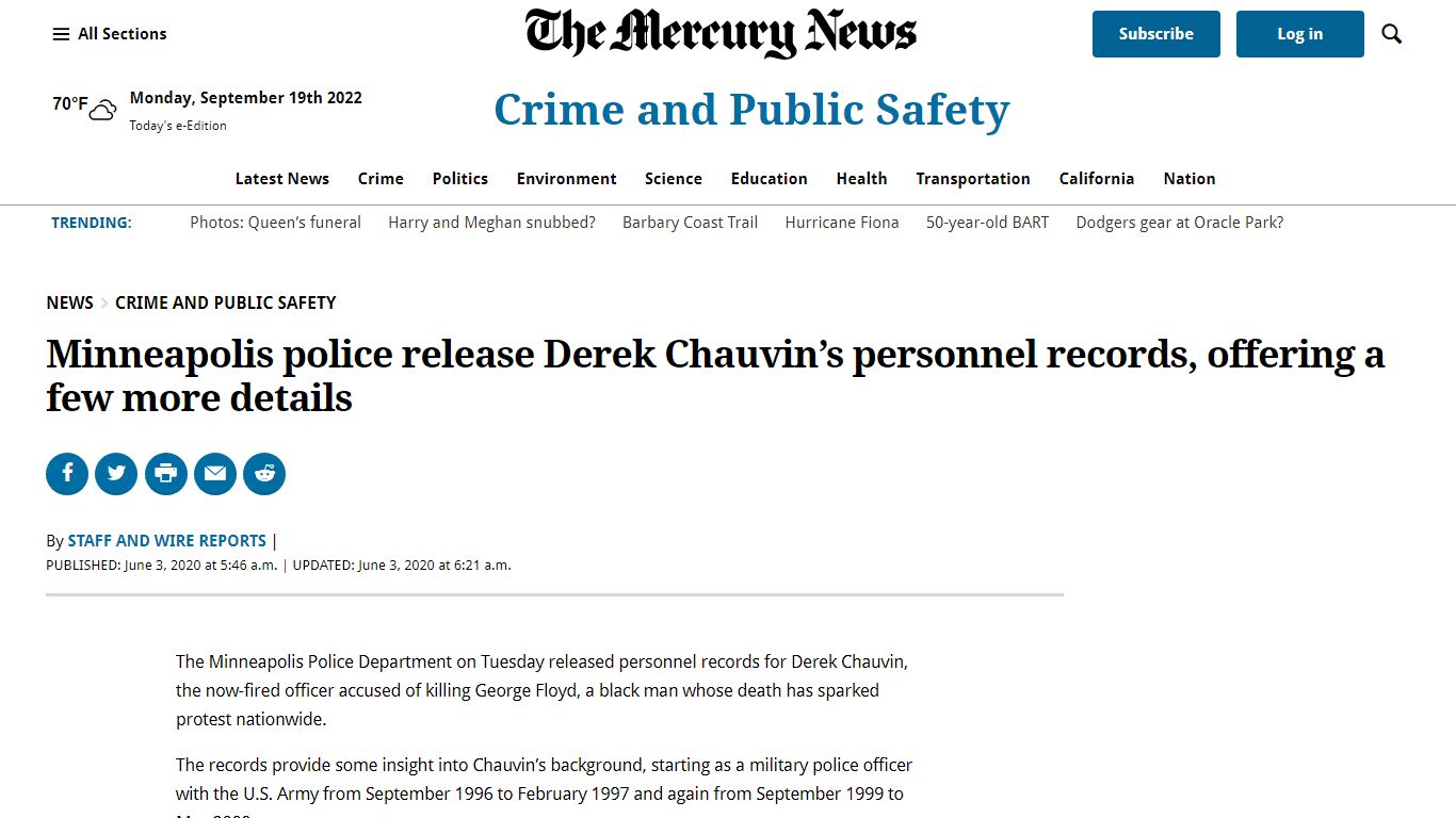 Minneapolis police release Derek Chauvin’s personnel records, offering ...