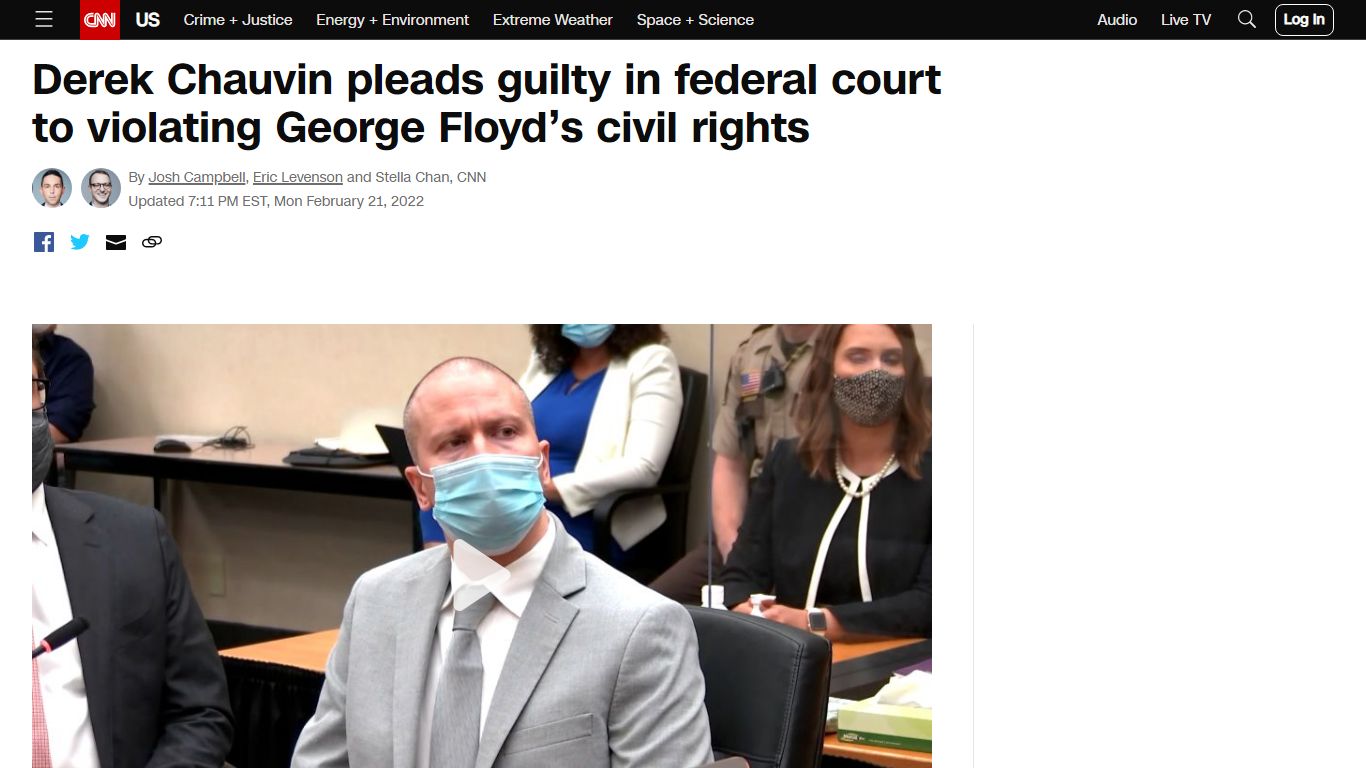 Derek Chauvin pleads guilty in federal court to violating George ... - CNN